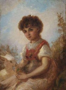 Young Girl With A Goat