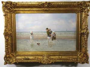 Spielende Kinder Am Meer by Carl Fey