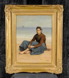 Girl On A Beach by Eugene Feyen