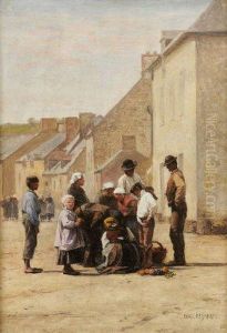 Sur La Place Du Marche by Eugene Feyen