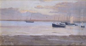 Bateaux Pres Du Rivage by Jacques Eugene Feyen