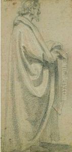 Etude D'homme Drape Vu De Profil by Orazio Fidani