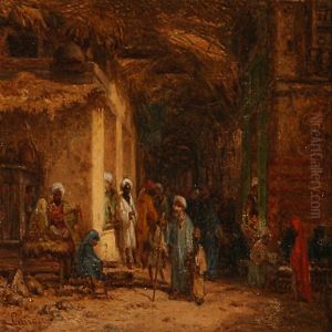 A Bazar Street In Cairo by Bernard Fiedler