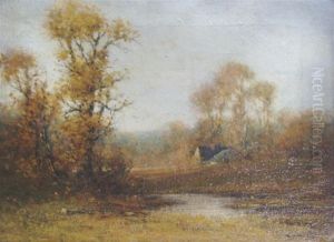 Open Field With Cottage by Edward Loyal Field