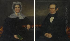 Portraits Of Enos And Sarah Ann Dickinson Adams by Erastus Salisbury Field