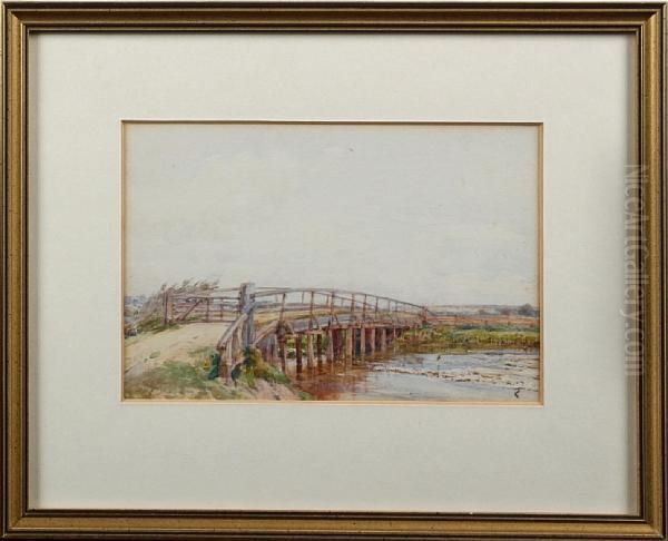 Wooden Bridge Over A River - view 1