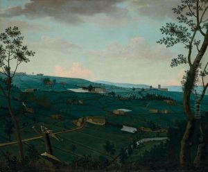 An Evening View Of Field House And Places Adjacent From A Southern Emminence, Sowerby, Near Halifax, Yorkshire by Nathan Theodore Fielding