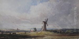 Landscape With Windmill by Thales Fielding