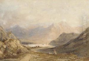 A Figure Resting Beside His Dog, The Lake District by Theodore Henry Fielding