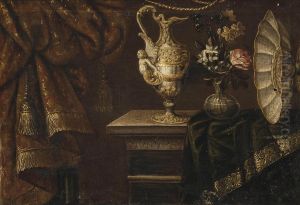 A Rose, Narcissi And Morning Glory by Francesco (Il Maltese) Fieravino