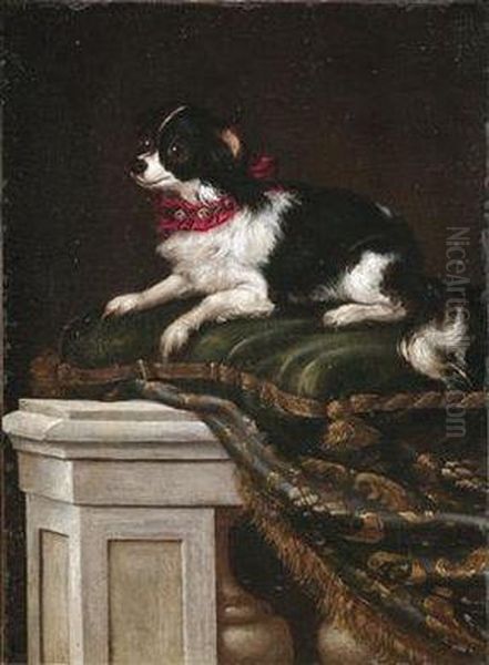 A Spaniel On A Cushion - view 1