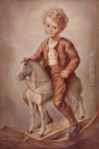 Knabe Am Schaukelpferd by Albert Figl
