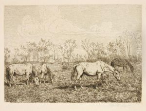 Pferde Auf Derweide by Otto Clemens Fikentscher