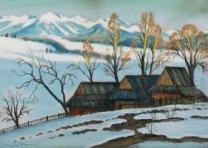Pejzaz Podgorski Zima by Mieczyslaw Filipkiewicz