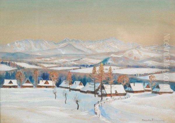 Snow Covered Village - view 1