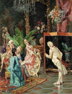 Elegant Salutations
Oil On Canvas by C. Filosini