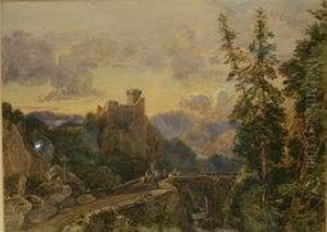 Alpine Bridge by Francis Oliver Finch