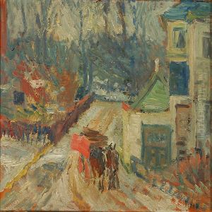 Scenery With Horse Wagon by Ludvig Find