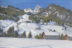 Winterliches Berggelande by Waldemar Fink