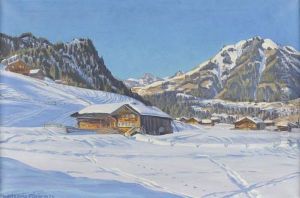 Wintersonntag Bei Saanen by Waldemar Fink
