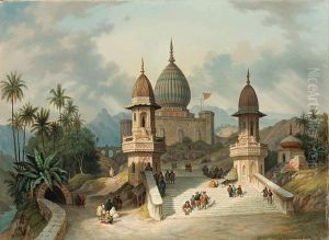 Oriental Figures In An Eastern Town