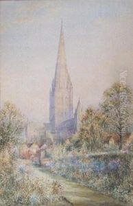 Salisbury Cathedral From A Garden In The Close