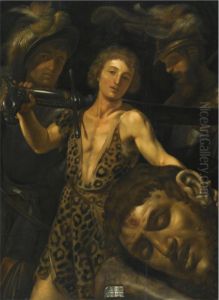 David With The Head Of Goliath by Ludovicus Finsonius (see FINSON, Louis)