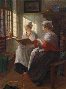 Two Girls By The Window by Walther Firle