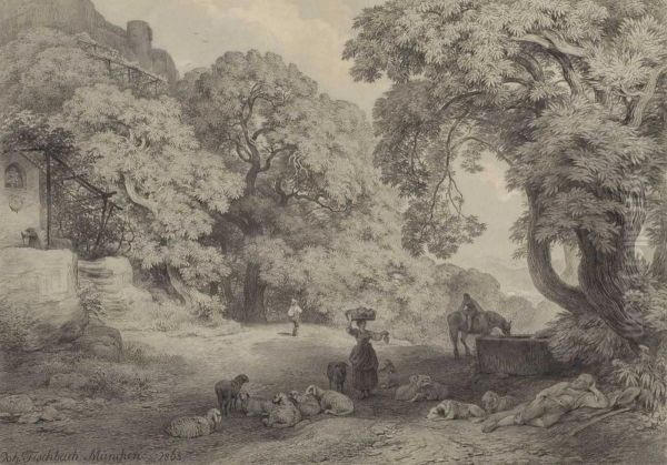 Hirtenidyll In Baumlandschaft - view 1