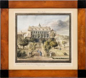 Gartenansicht Dervilla Des Hofrats Johann Melchior V. Birkenstock Inwien by Johann Heinrich Fischbach