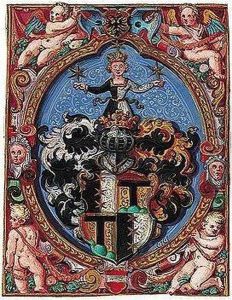 A Coat-of-arms, Surrounded By Allegorical Figures And Putti by Andreas Fischer