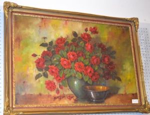 Stilleben Med Rosor by Carl Holger Fischer
