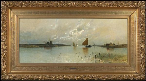 Morning At Ijmuden Canal In Netherlands - view 1