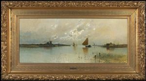 Morning At Ijmuden Canal In Netherlands by Eduard Fischer