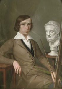 Self-portrait At The Easel Holding A Porte-crayon And Amahl-stick