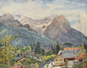 Blick Von Grainau Auf Die Zugspitze by Jakob Fischer