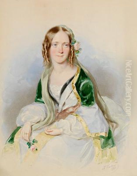 Dama Con Scialle Verde - view 1