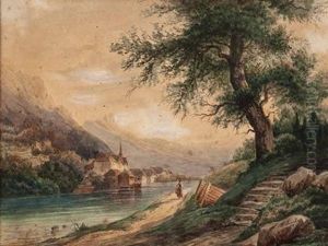 Sommerlicheflusslandschaft by Ludwig Fischer