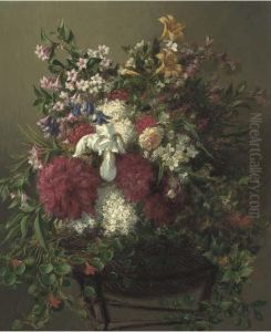 Summer Flowers In A Basket by Mark Fischer