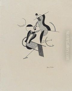 Reitindes Paar by Oskar Fischer