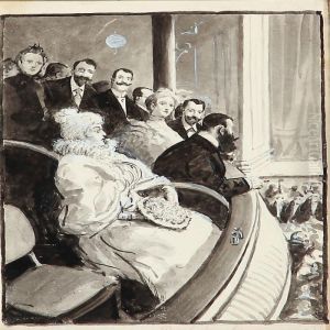 An Evening In The Royal Theatre, Copenhagen by Paul-Gustave Fischer