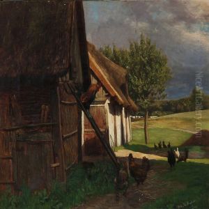 Summer Day With Chickens At A Farm by Vilhelm Theodor Fischer