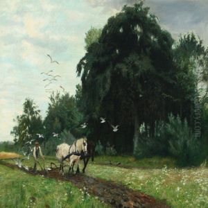 Farmer Plowing The Field by Vilhelm Theodor Fischer