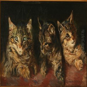 Three Cats by Vilhelm Theodor Fischer