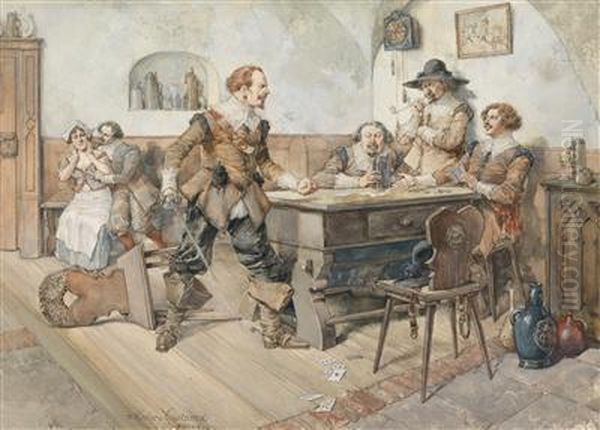 Card Players In A Pub - view 1