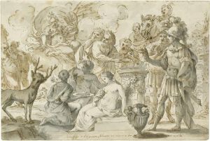 Die Opferung Der Iphigenie by Fedele Fischetti