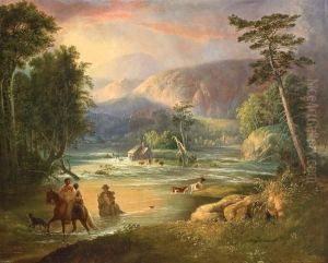 Family Abandoning Home In Flood by Alvan Fisher