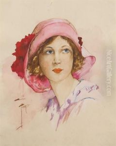 Jeune Femme Au Chapeaurouge