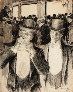 Gentlemen In Top Hats by Harrison C. Fisher