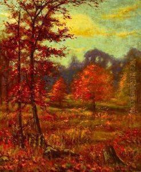 Hugo Melville Fisher . Autumn Leaves Falling, Signed Lower Right - view 1